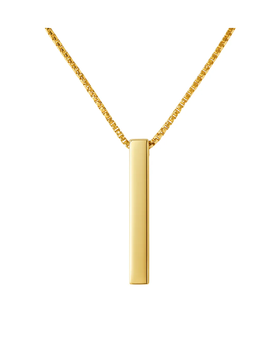 Collar Dorado Con Barra Rectangular