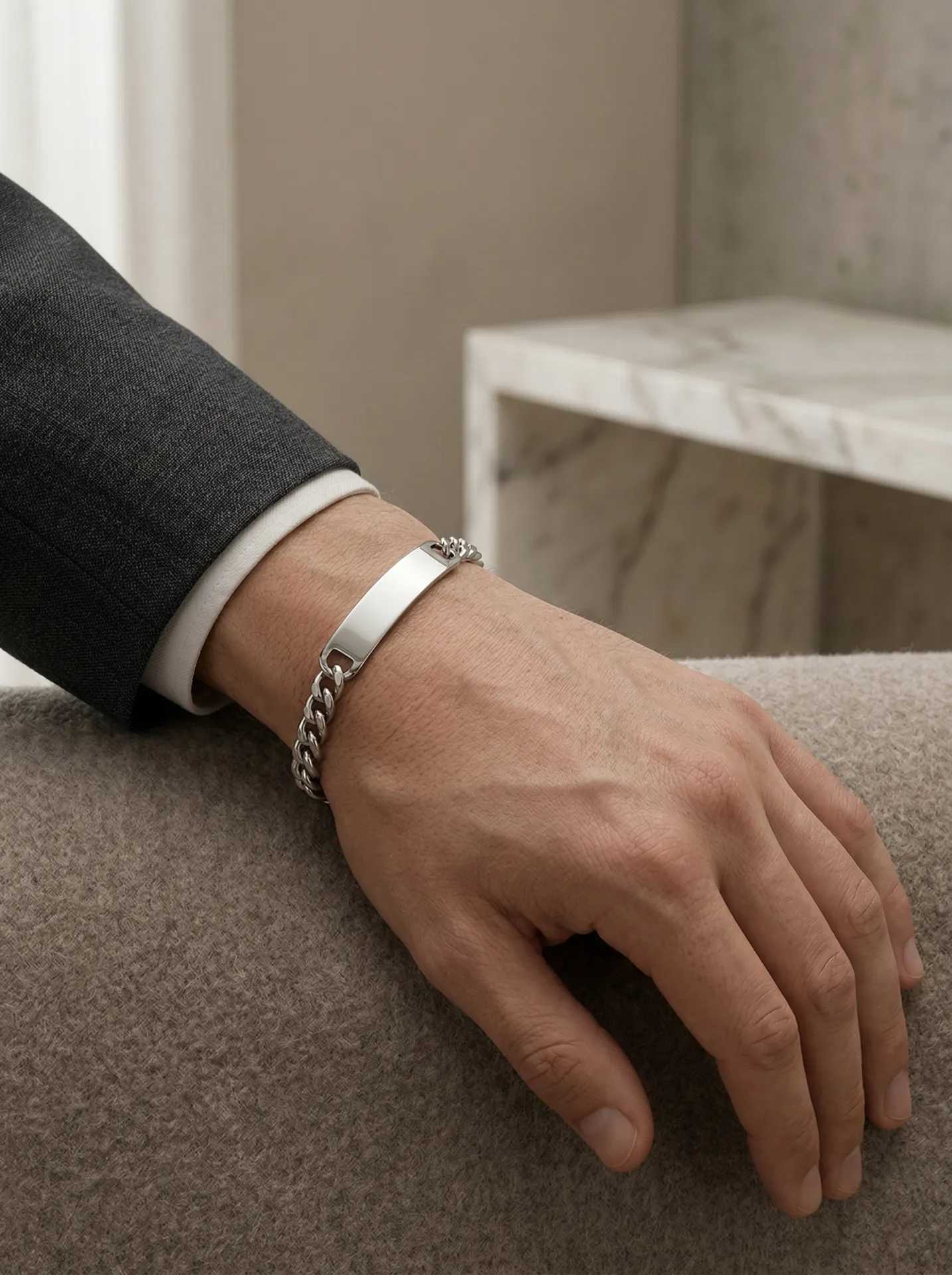 Pulsera Cubana Plateada